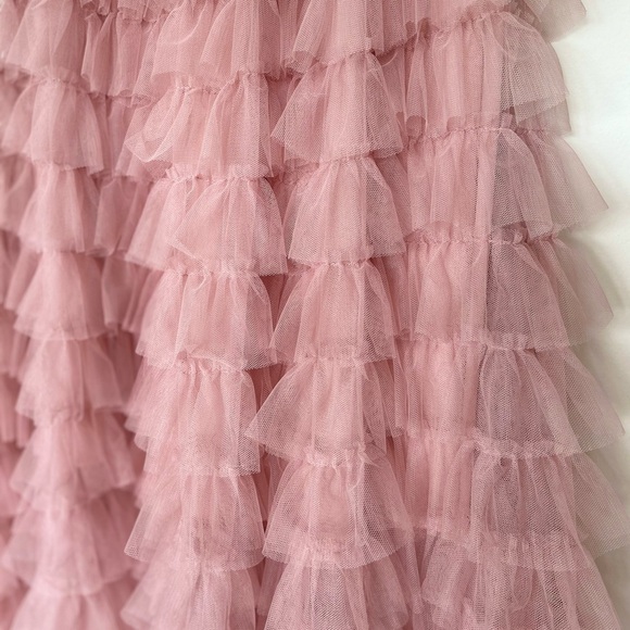 Vintage BETSEY JOHNSON Ruffle Tiered Tulle Skirt Ballet Pink Frilly Party Skirt - Picture 5 of 15